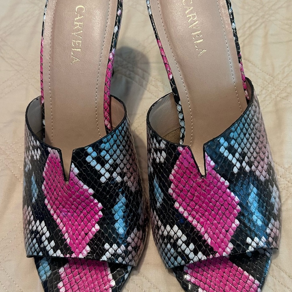 Carvela Vibrant Snake Print Sandals